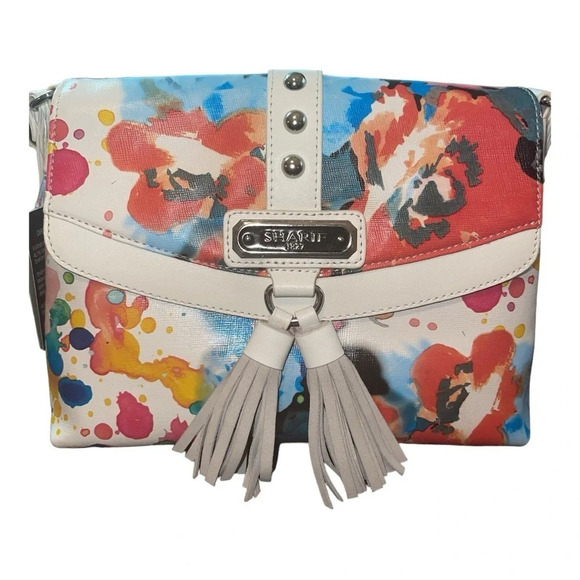 NWT Sharif 1827 UNIQUE Watercolor Floral Crossbody - Picture 2 of 13